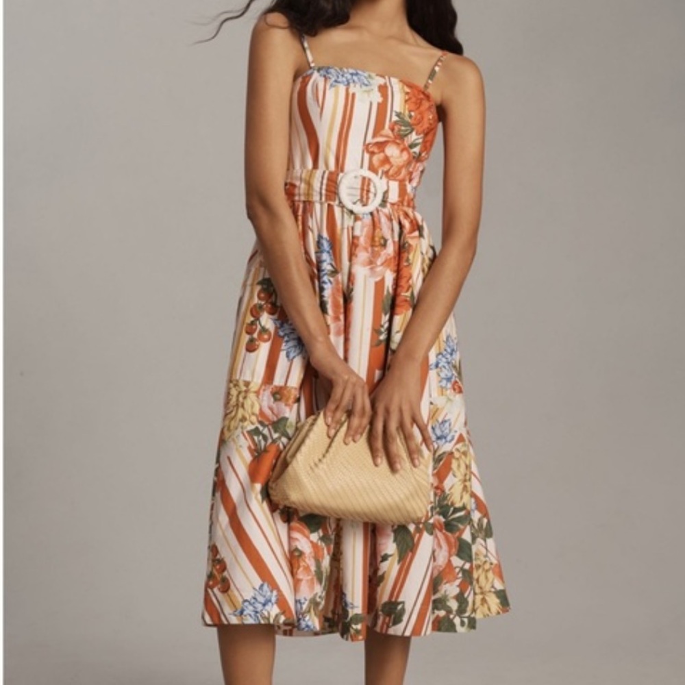 Maeve Strapless A-Line
Belted Midi Dress tomatoes Anthropologie